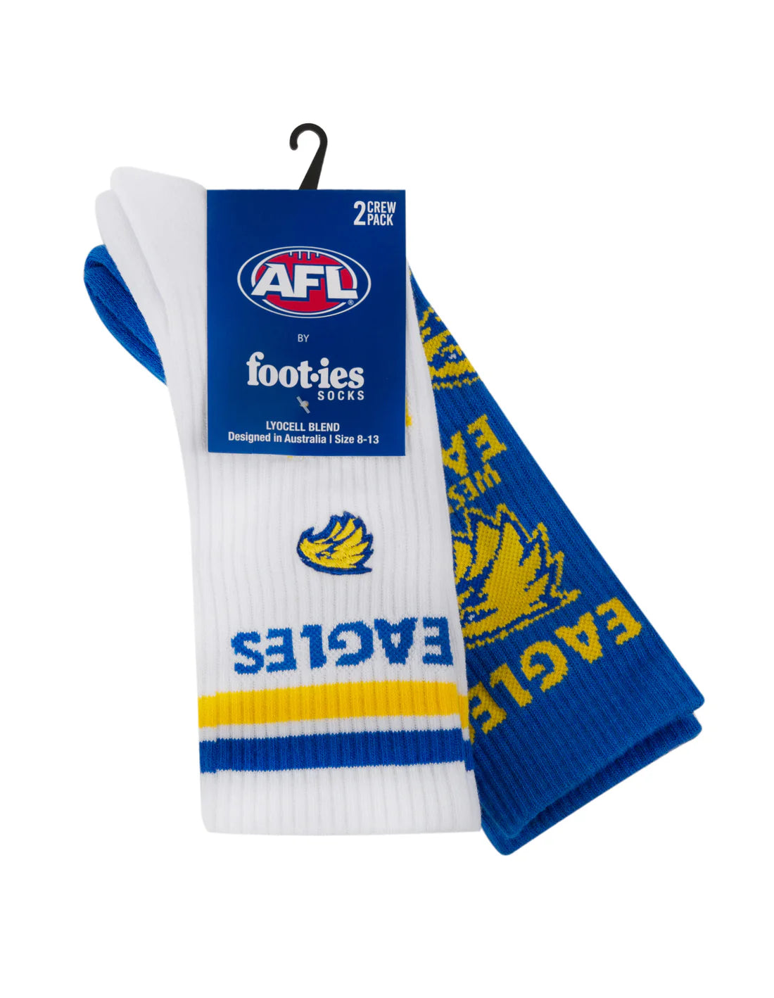 Footies West Coast Eagles Mascot Sneaker Socks 2pk