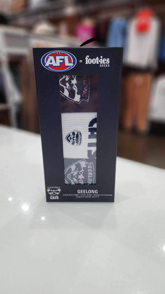 Footies Geelong Cats 3pk Combo Socks