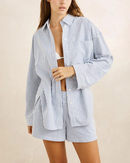 Rhythm Vista Stripe Oversized Shirt