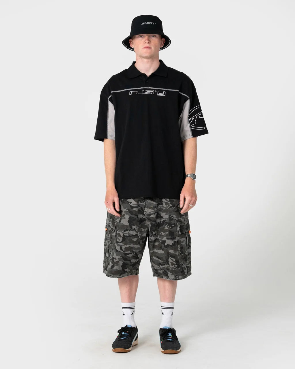 Rusty Black List Reversible Bucket Hat
