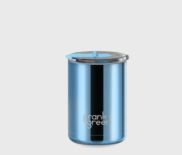Frank Green 12oz Ceramic Coffee Cup Blue Chrome
