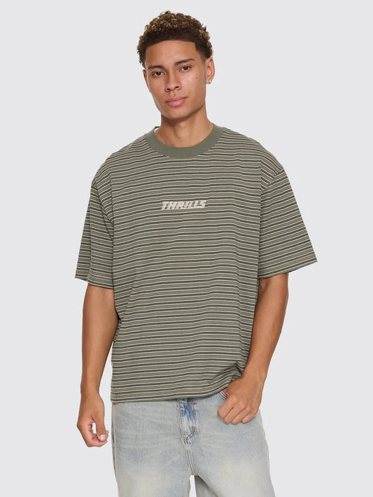 Thrills Co Built To Last Stripe Oversize Box Crop Tee