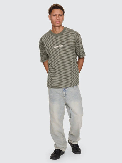 Thrills Co Built To Last Stripe Oversize Box Crop Tee