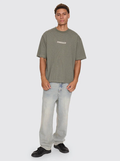 Thrills Co Built To Last Stripe Oversize Box Crop Tee