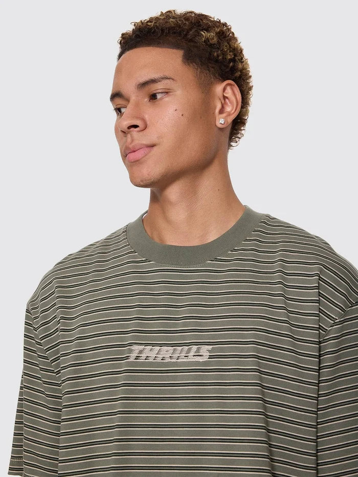 Thrills Co Built To Last Stripe Oversize Box Crop Tee