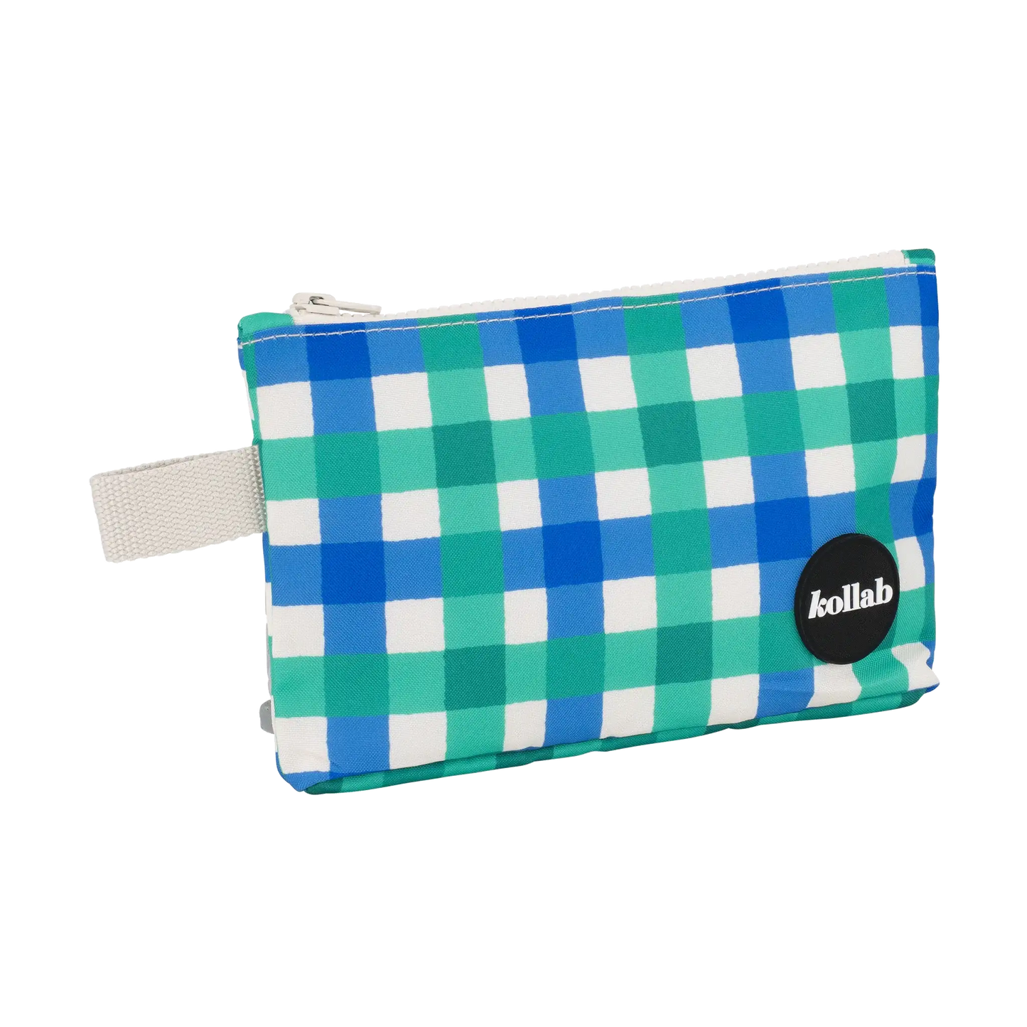 Kollab Mini Pouch Green Blue Check