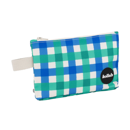 Kollab Mini Pouch Green Blue Check
