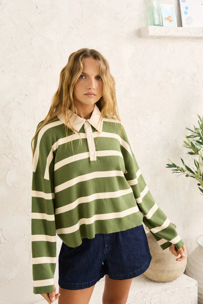 Rhythm Rugby Polo Knit Sweater