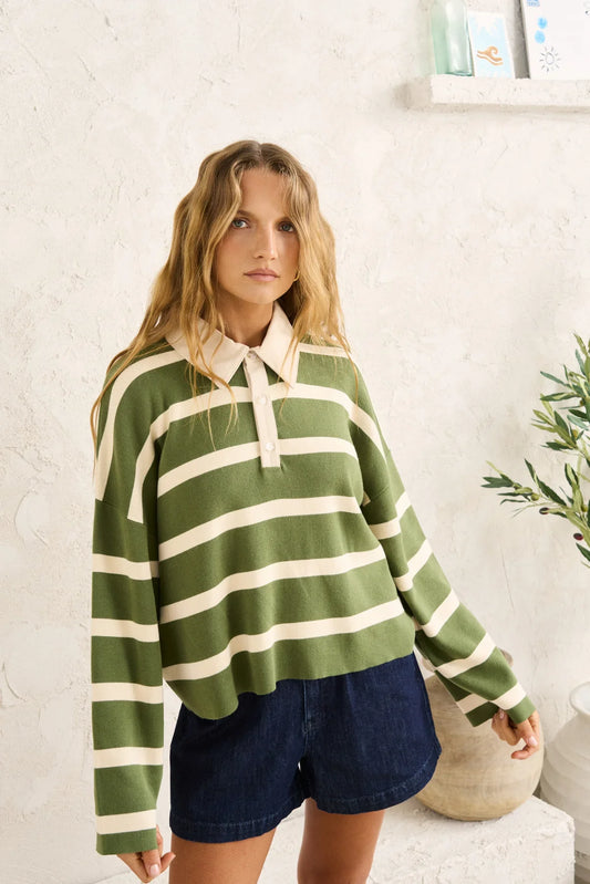 Rhythm Rugby Polo Knit Sweater